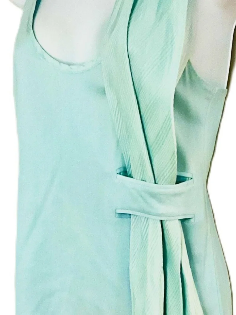 Balenciaga Paris Silk Scarf-Neck Sleeveless Cotton Top Size 40 France